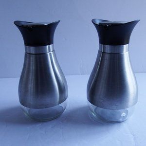Stainless Steel/Glass Cruet Set 6.5" H